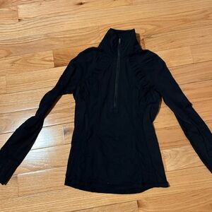 lululemon athletica 1/4 zip Black Long Sleeve running Top